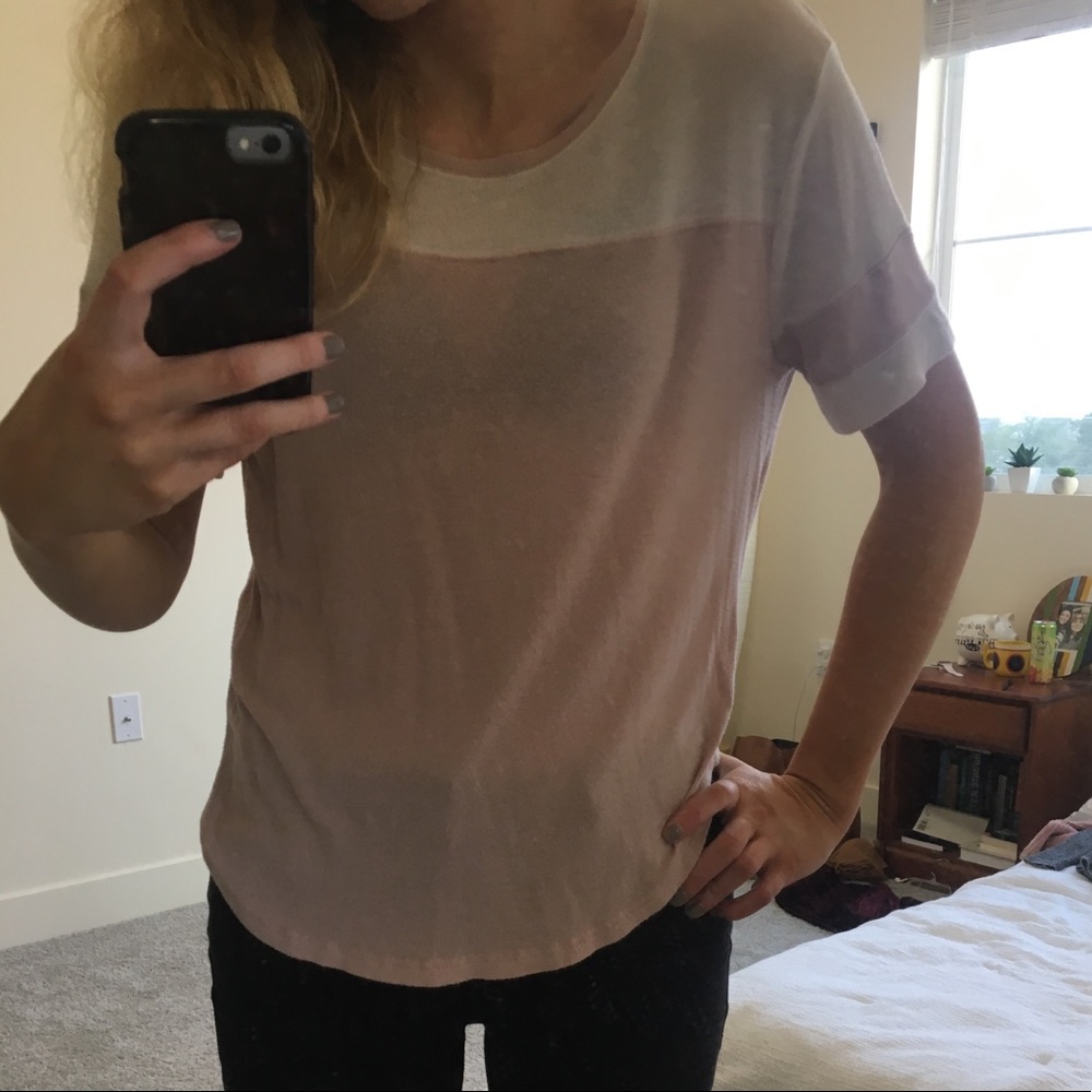Pink and Light Pink Baseball Tee